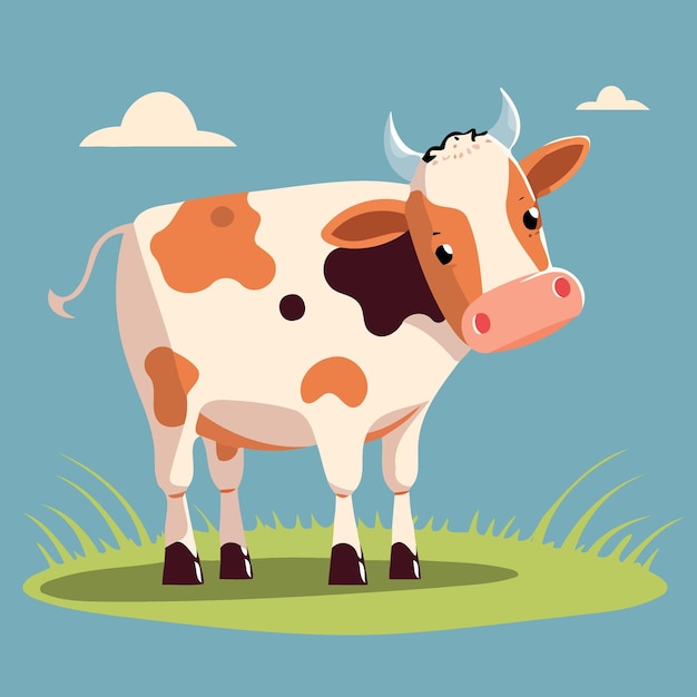 Vector cute cow body