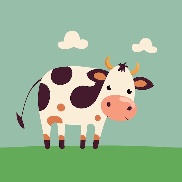 Vector cute cow body