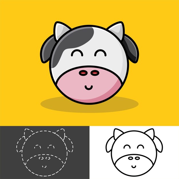 Cute cow cartoon vector design