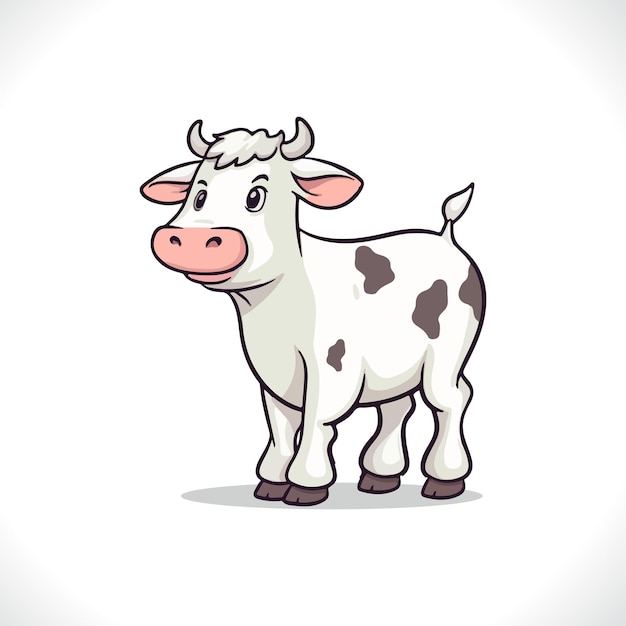 Cute Cow Cartoon Vector Illustration