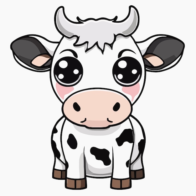 Vector cute cow clipart