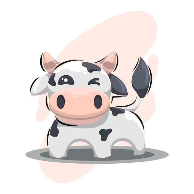 Cute cow illustration design, suitable for kids.