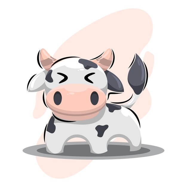 cute cow illustration design, suitable for kids.