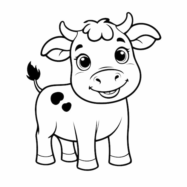 Vettore una mucca carina per i libri per bambini