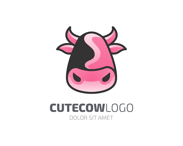 Cute cow  logo character