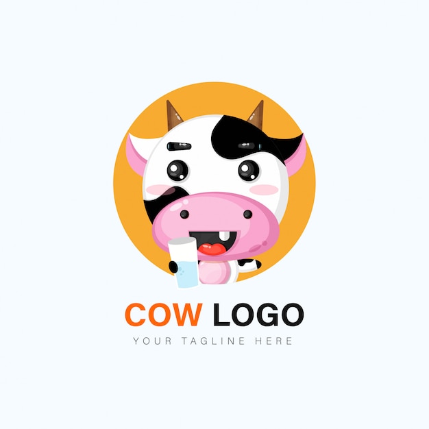 Cute cow logo design