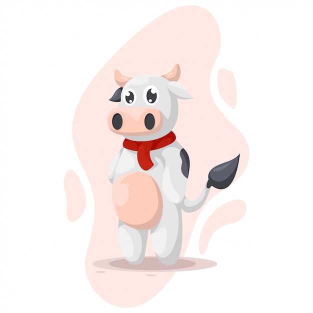 CUTE COW MASCOT CARTOON