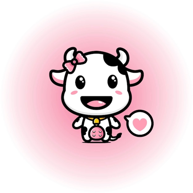 Cute cow mascot design