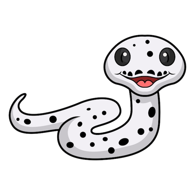 Cute cow reticulated python cartoon