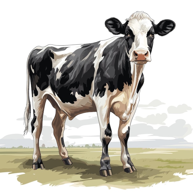 Cute Cow Vector Cartoon Art Иллюстрационный дизайн