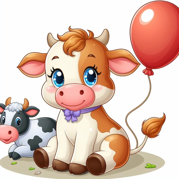 Vector cute cow vector cartoon illustratie