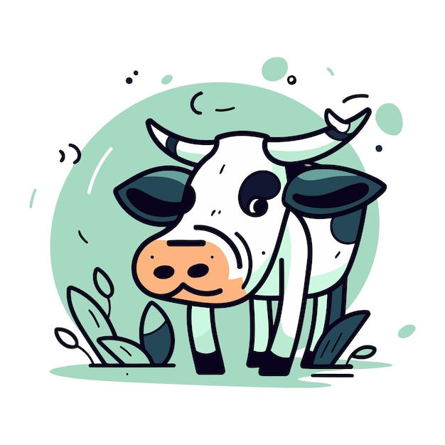 Вектор Миленькая корова векторная иллюстрация миленькая мультфильмная корова фермерское животное