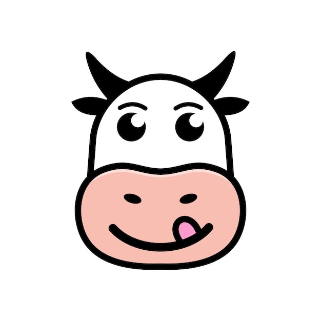 cute cow vector logo