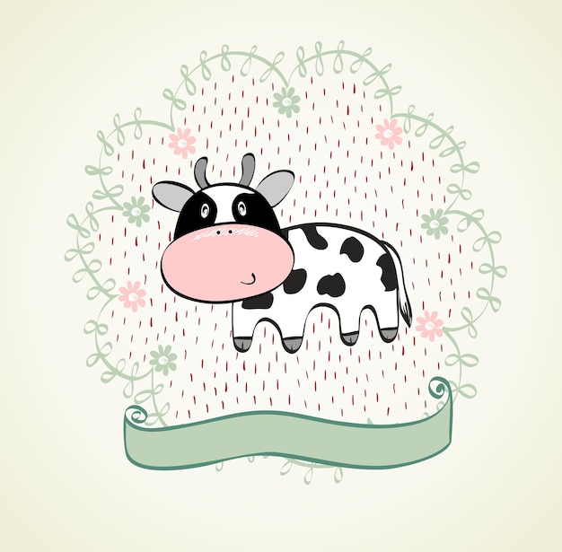 Vector cute cow