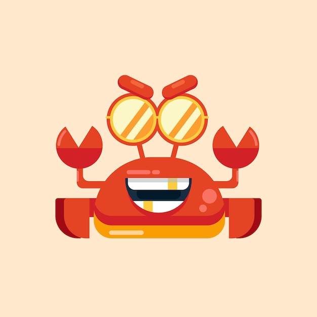 Cute crab cartoon animals design