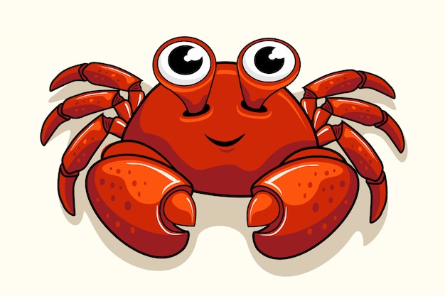 Vector cute crab cartoon animals