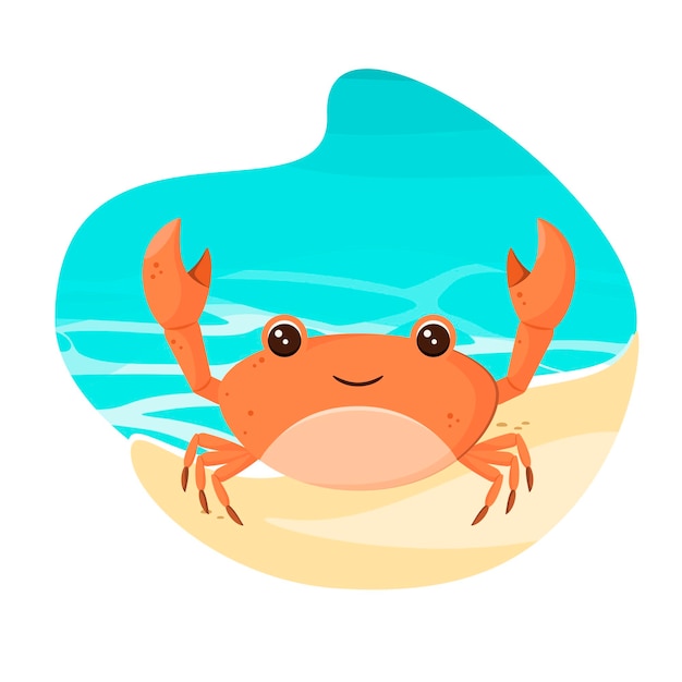 Cute crab Cartoon design