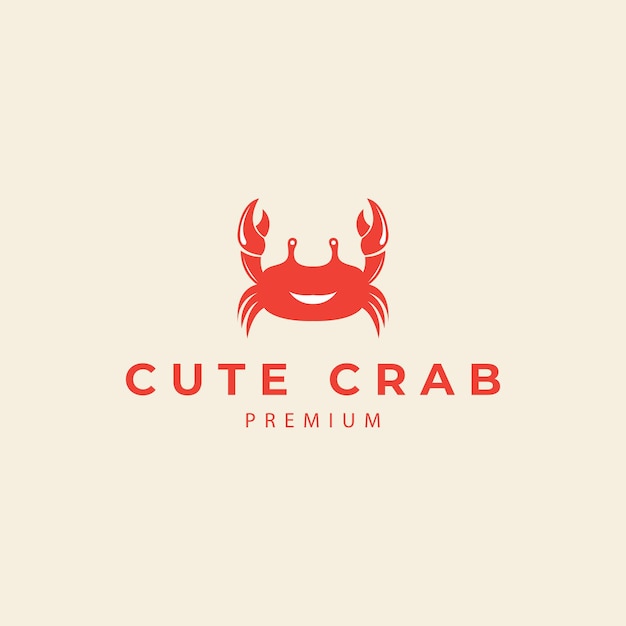 Cute crab cartoon vector icon illustration mascot logo cartoon animal style design