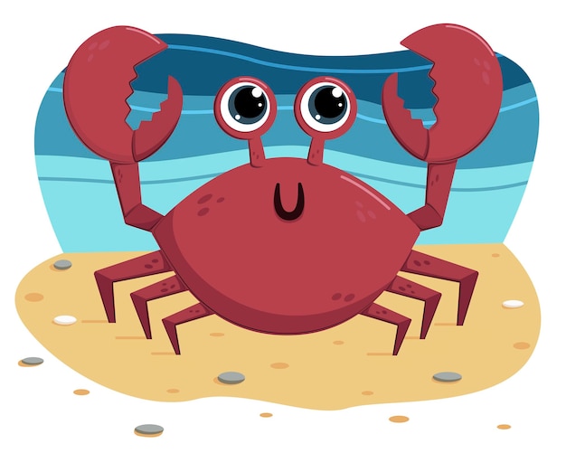 Vector cute crab cartoon vector illustration