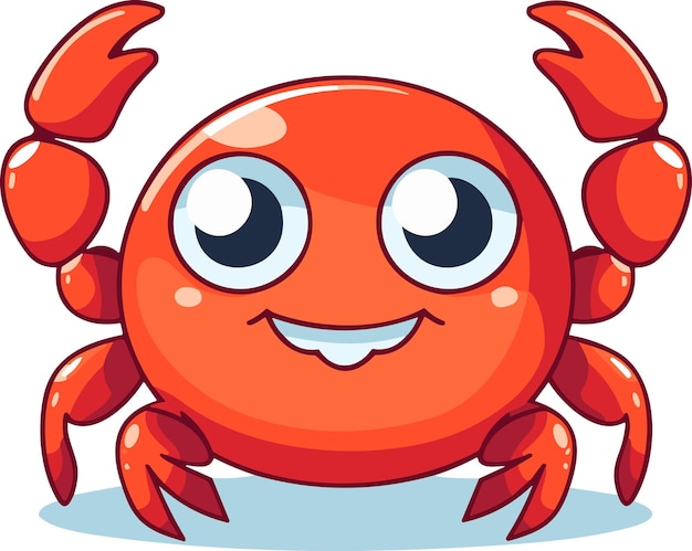 Cute Crab Cartoon On White Background