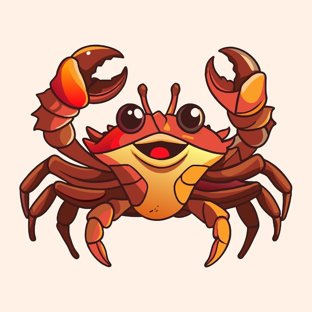 Vector cute crab character