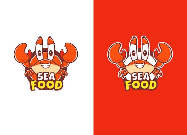 Cute crab chef seafood mascot cartoon character