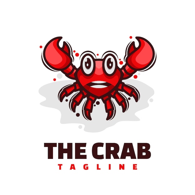 cute crab mascot logo