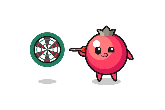 Cute cranberry is playing dart , cute design