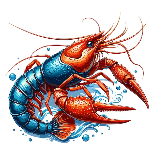 Cute Crawfish Fish Vector Cartoon illustratie