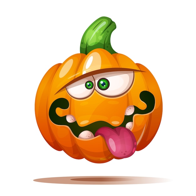 Vector cute crazy pumpkin characters.