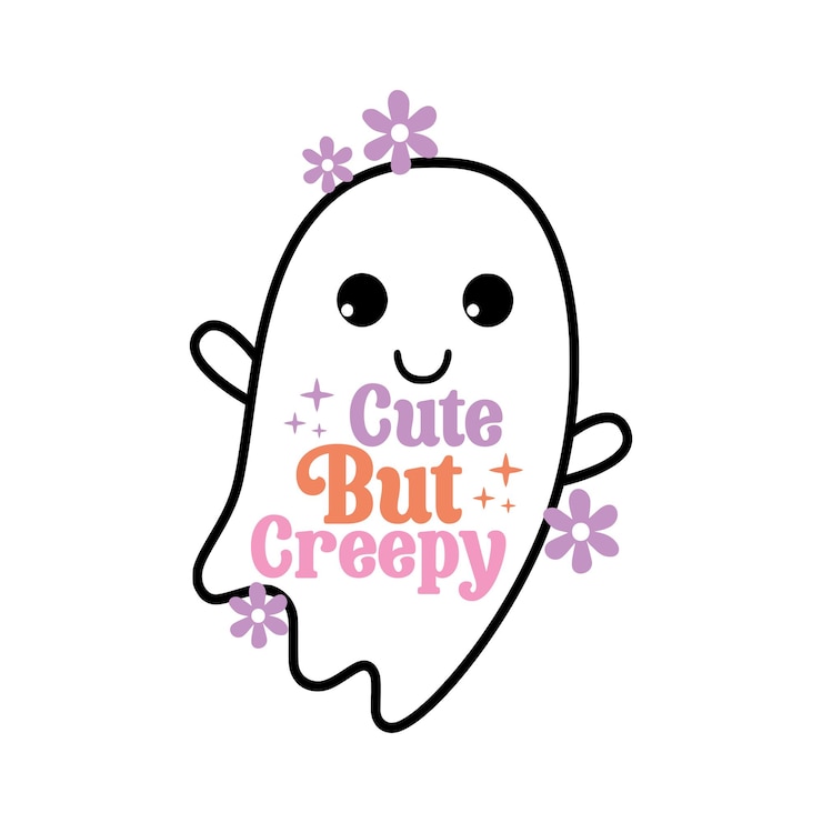 Vector cute but creepy retro design