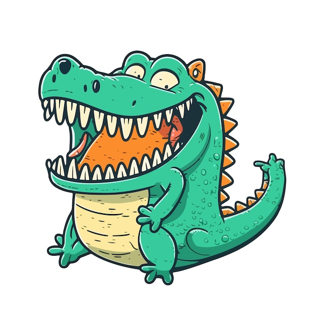 Cute crocodile cartoon style