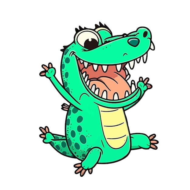 Cute crocodile cartoon style