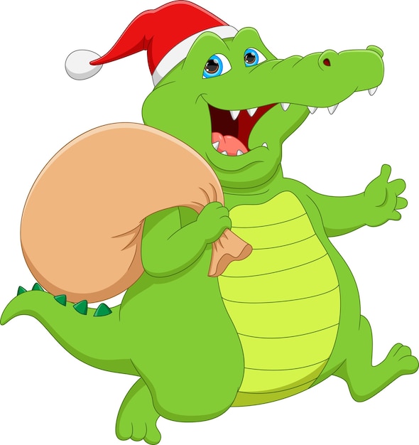 cute crocodile cartoon on white background