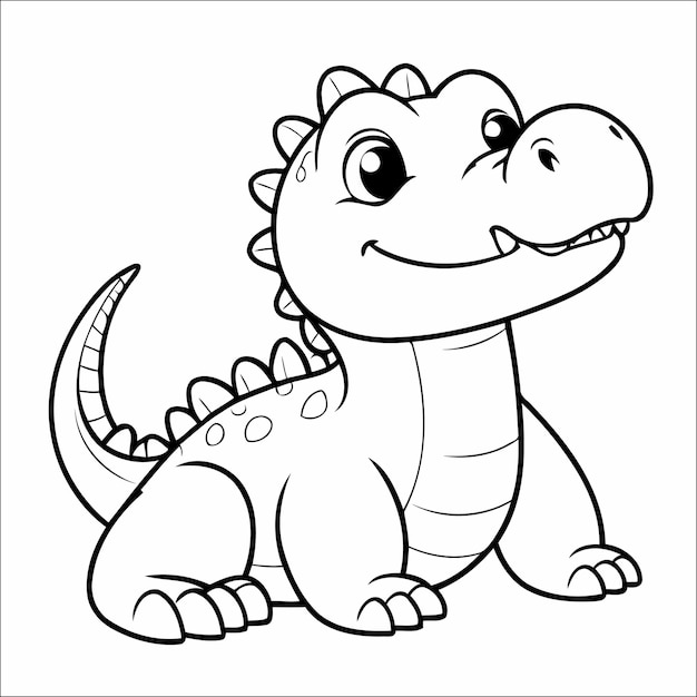 Cute Crocodile Coloring Page For Kids