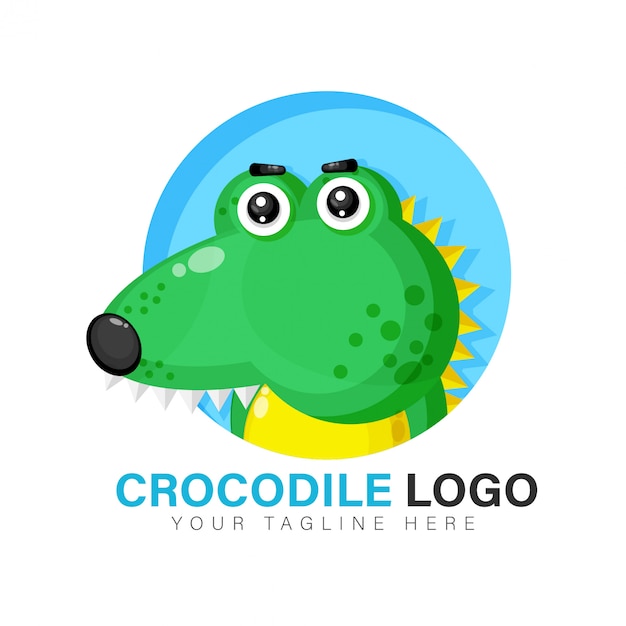 Simpatico design del logo coccodrillo