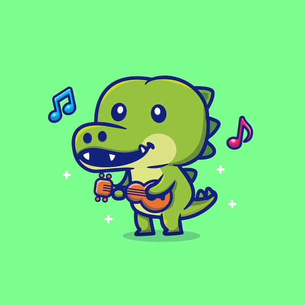 Cute crocodile playing guitar