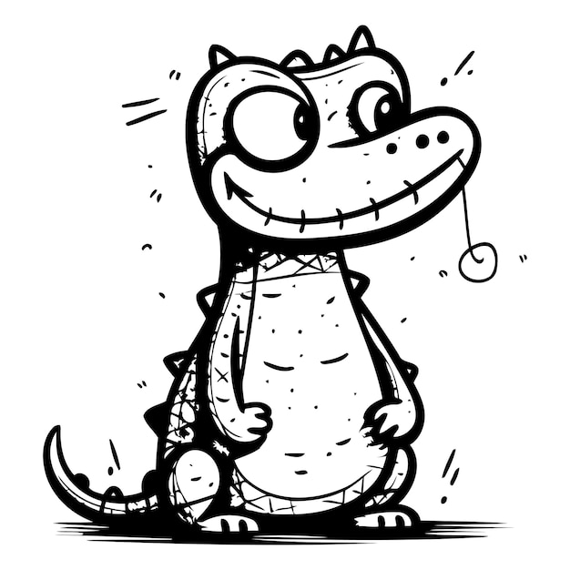 Vettore cucciolo di coccodrillo illustrazione vettoriale di un crocodrillo dei cartoni animati