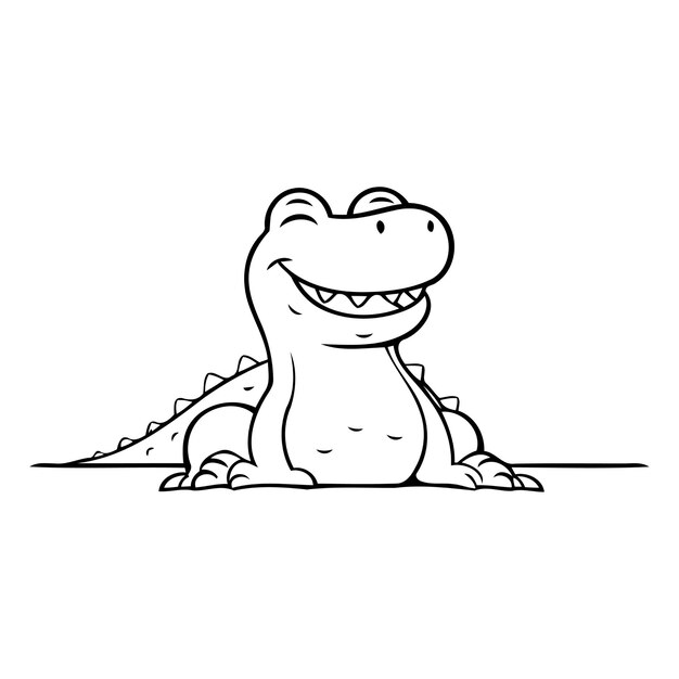 Cute crocodile in the water Vector illustration in cartoon style