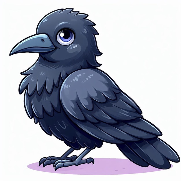 Cute Crow Vector Cartoon illustration