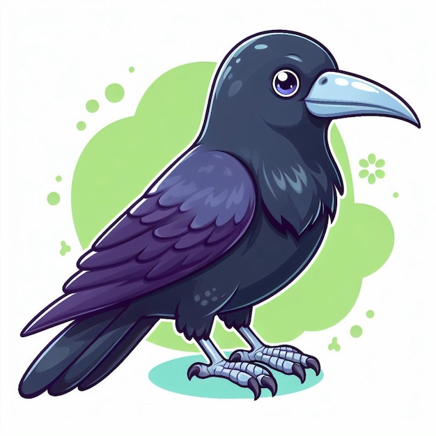 Иллюстрация мультфильма Cute Crow Vector