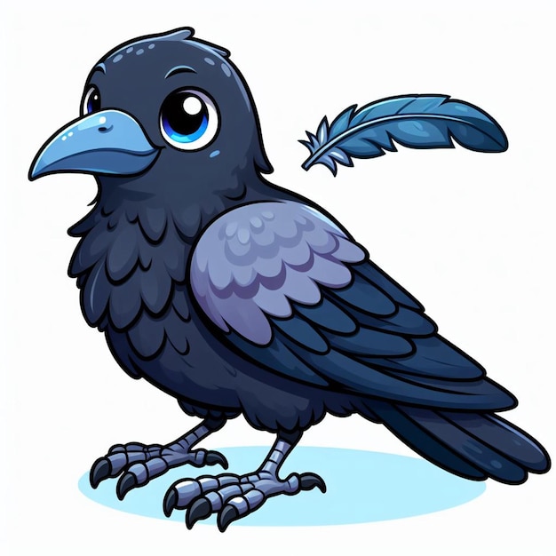 Cute Crow Vector Cartoon illustration