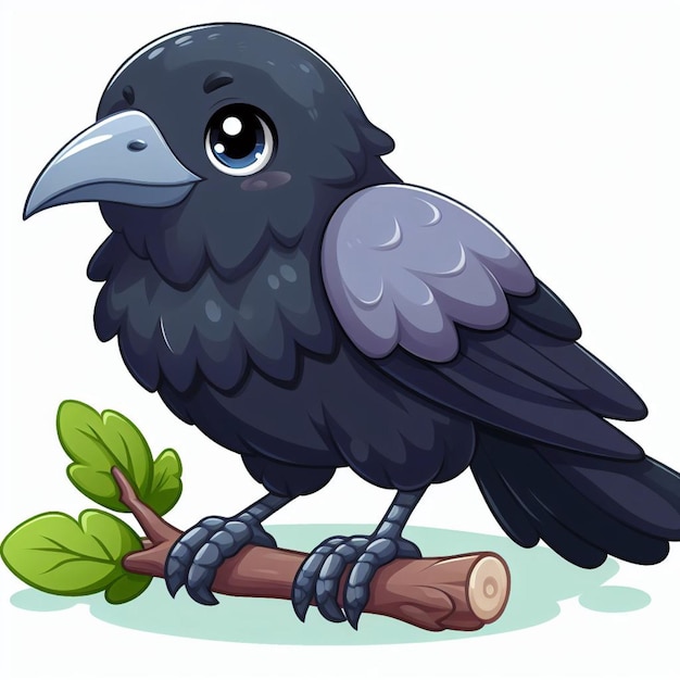 Cute crow vector illustrazione di cartoni animati