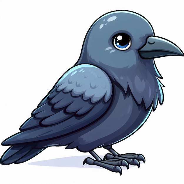 Cute Crow Vector Cartoon illustration