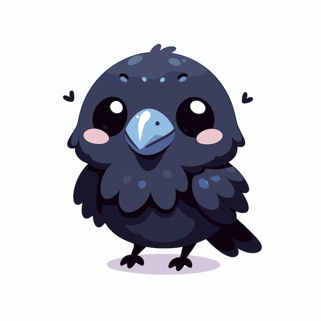 cute crow vector on white background