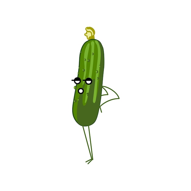 Vector cute cucumber cartoon character