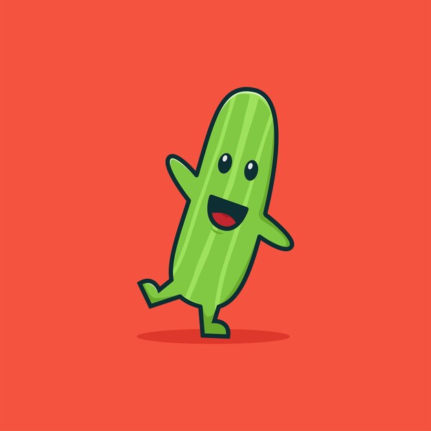 Vector cute cucumber in style design