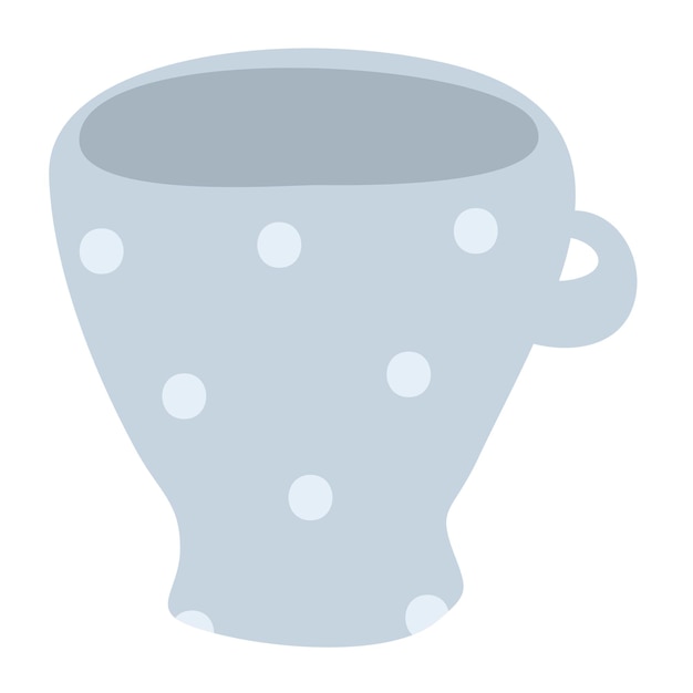 벡터 뜨거운 음료 차 또는 커피 그릇 주방 용품을 위한 귀여운 컵 아늑한 수제 머그