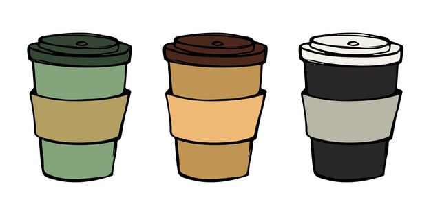 Cute cup of tea or coffee illustration Simple cup clipart Cozy home doodle set