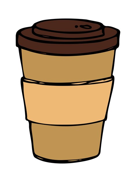 Vector cute cup of tea or coffee illustration simple cup clipart cozy home doodle